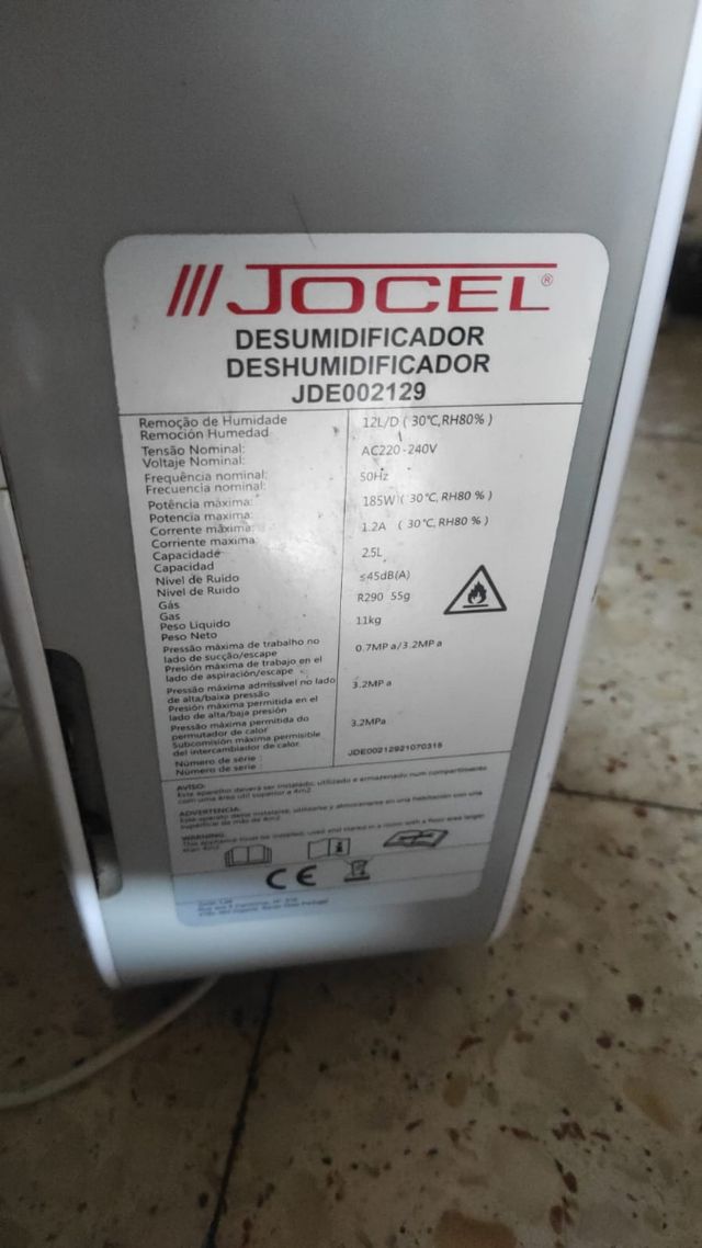 JOCEL 12 L. DESHUMIDIFICADOR.
