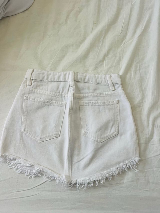 Falda vaquera blanca cremallera Xs