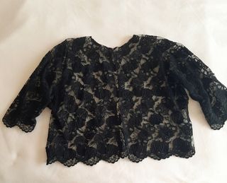 Chaqueta bolero de encaje negro fiesta