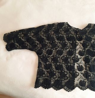 Chaqueta bolero de encaje negro fiesta