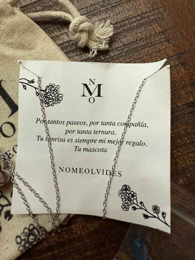 Colgante y cadena "NO ME OLVIDES"