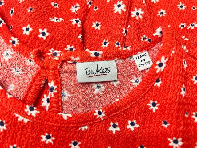 Vestito floreale blukids bambina rosso