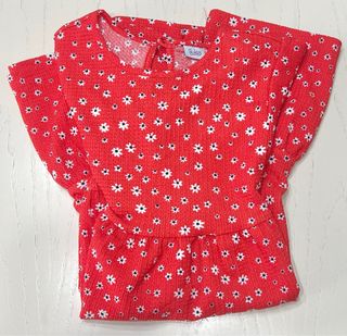 Vestito floreale blukids bambina rosso