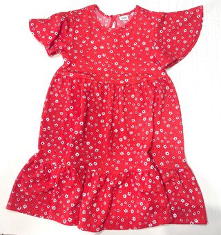 Vestito floreale blukids bambina rosso