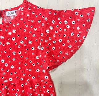 Vestito floreale blukids bambina rosso