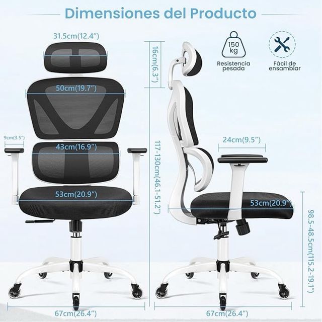 Silla ergonomica KERDOM 9070F