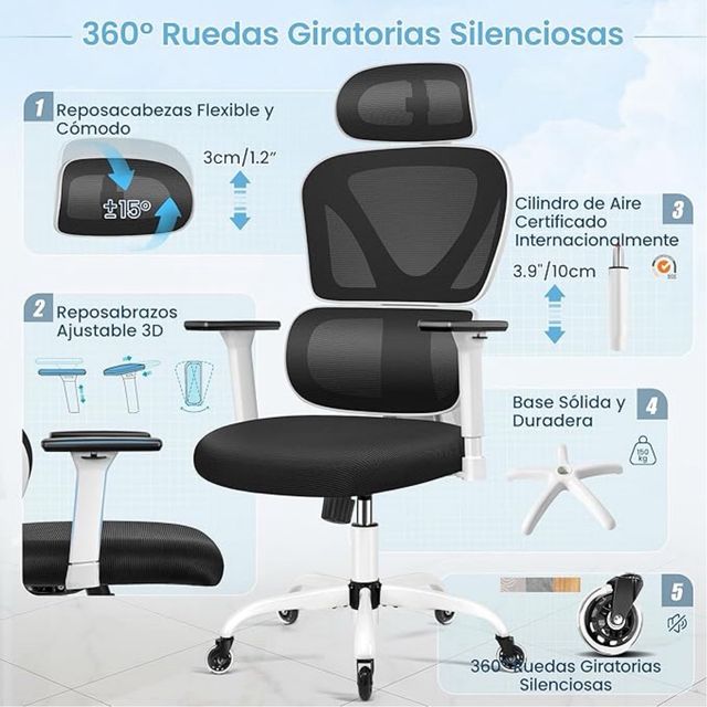 Silla ergonomica KERDOM 9070F