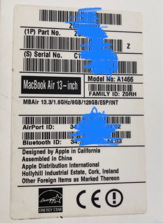 Macbook air 2015 8gb ram 128gb ssd
