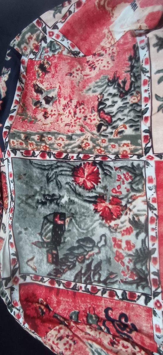 Vestido camisero estampado naranja talla M