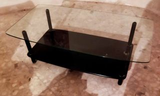 Mesa baja con cristal