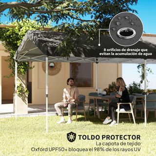 Carpa Plegable 6x3 m Cenador de Jardín con Altura 