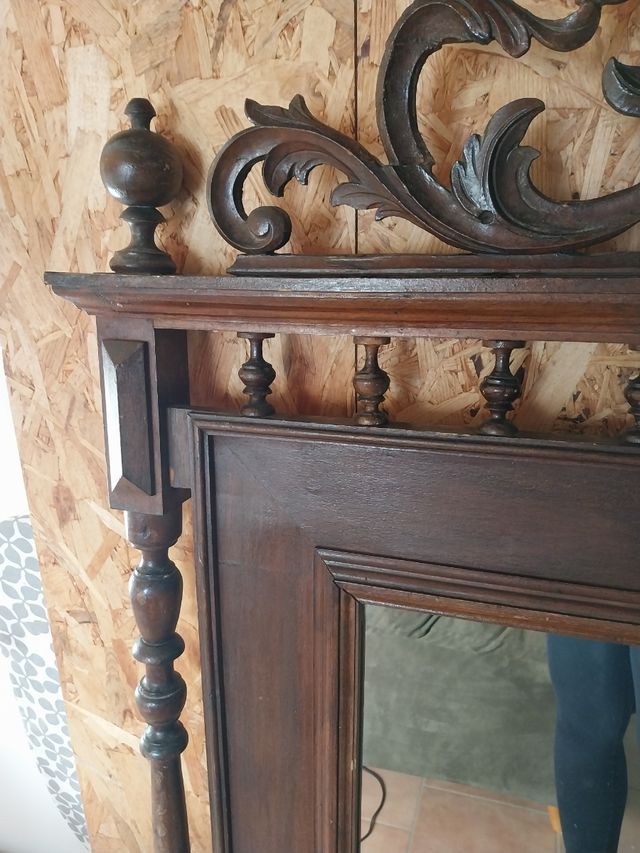 Espejo de madera grande Alfonsino S. XIX