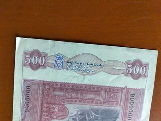Billetes de 500 y 1000 pesetas con matr