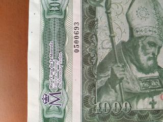 Billetes de 500 y 1000 pesetas con matr