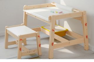 Mesa y banco de escritorio infantil 