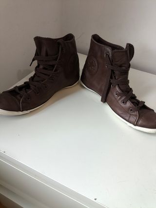 Botines Converse All Star cuero marrón 