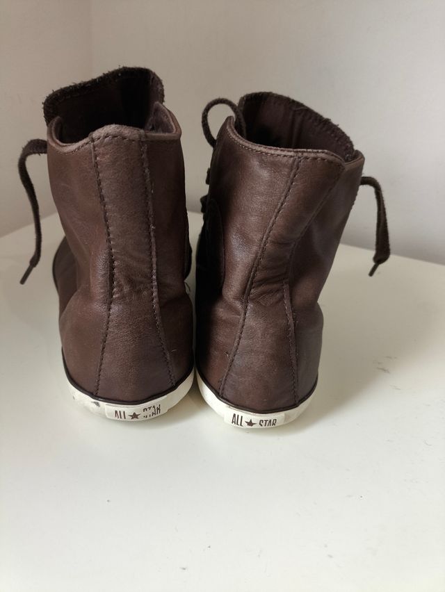 Botines Converse All Star cuero marrón