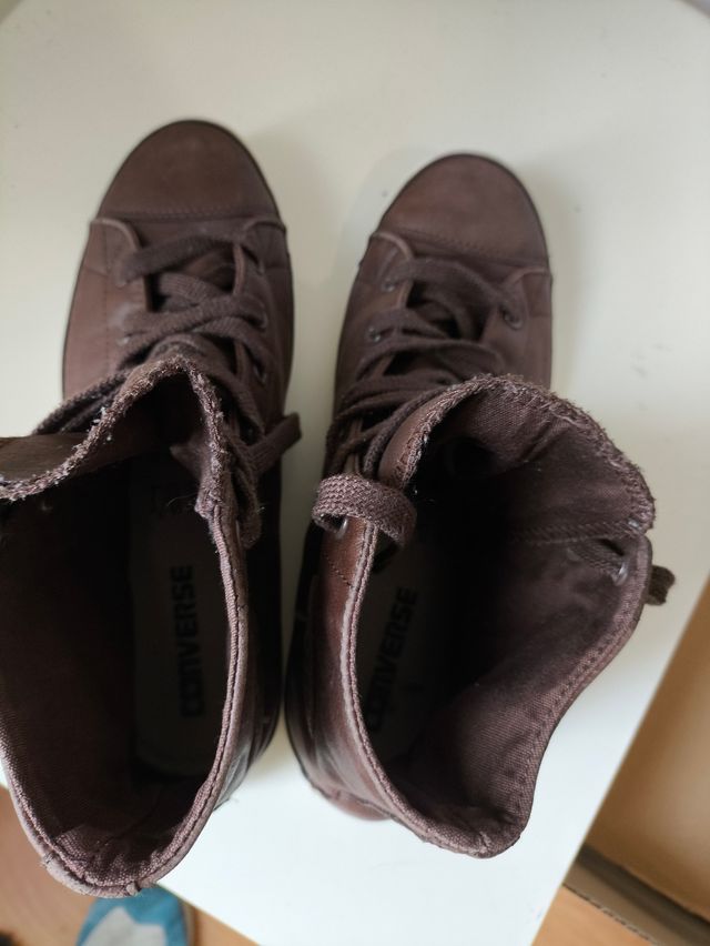 Botines Converse All Star cuero marrón