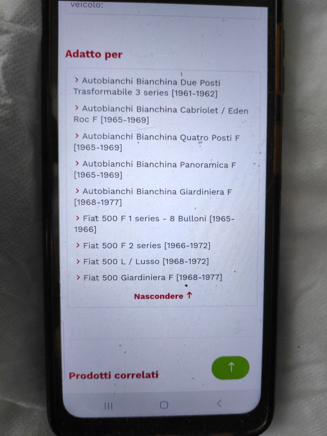 Pedaliera Epoca Fiat 500