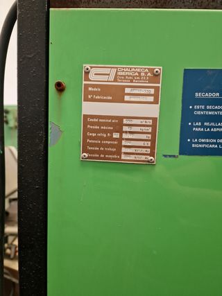 Secador enfriadora para compresor