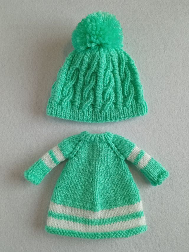 Conjunto gorro trenzado y vestido verde - Blythe