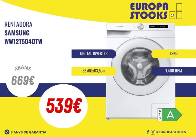 LAVADORA 12kg SAMSUNG WW12T504DTW