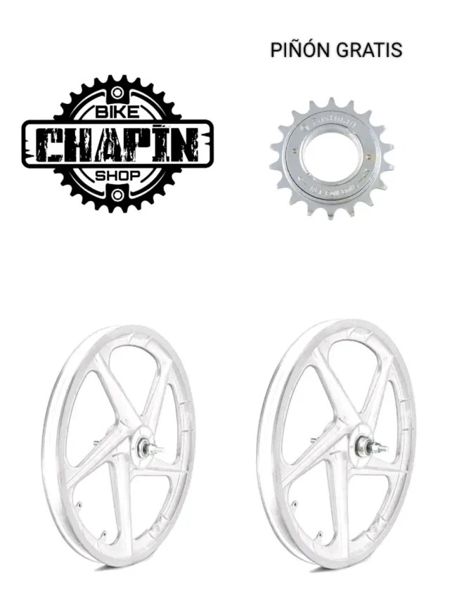 Ruote BMX 20" bianche + pignone gratuito