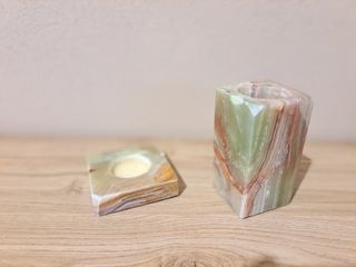 Portacandele in marmo - lotto con 2