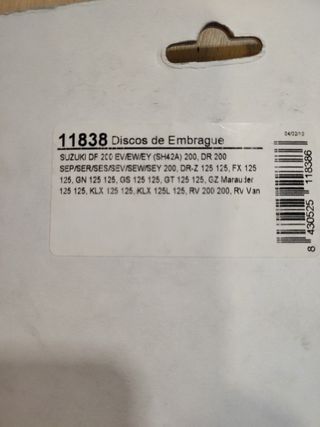 Juego discos de embrague