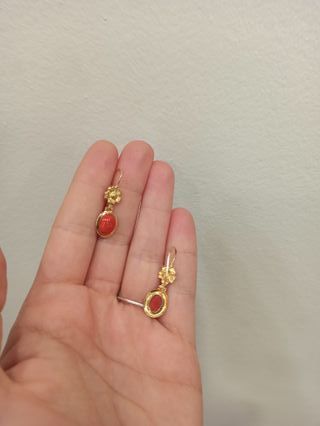 Pendientes Flor Coral Oro