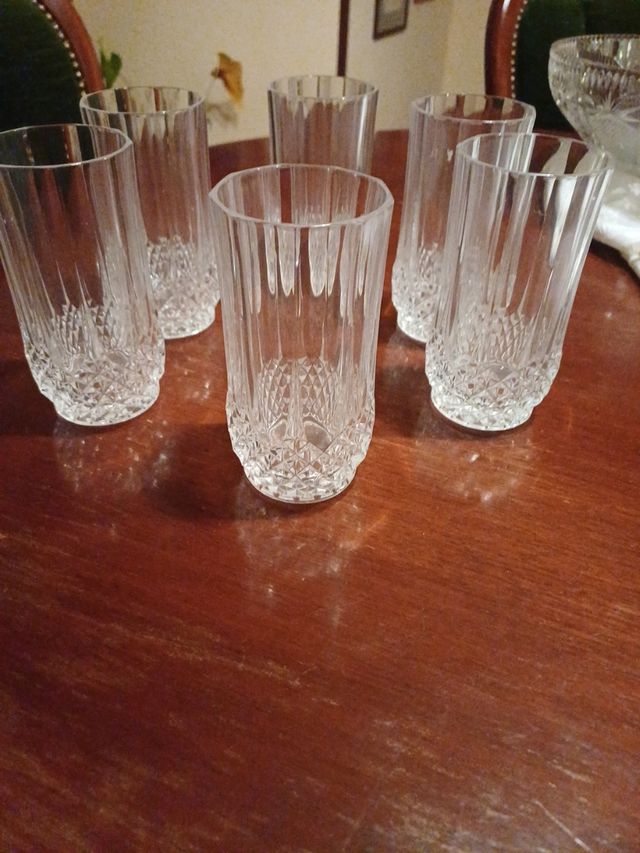 6 bicchieri flutter in cristallo D'Arques Paris