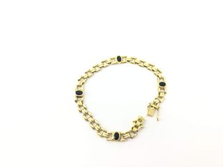 pulsera oro 18k con piedra con zafiro