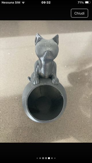 Vaso Gattino Nero stampato in 3D