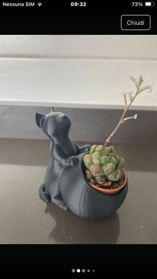 Vaso Gattino Nero stampato in 3D