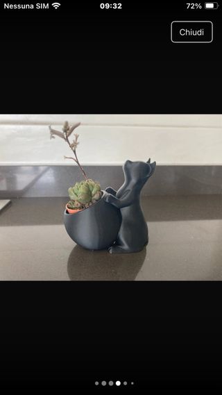 Vaso Gattino Nero stampato in 3D