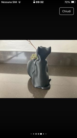 Vaso Gattino Nero stampato in 3D