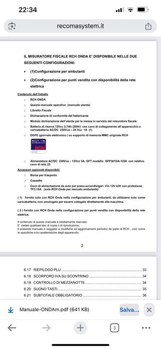Registratore di cassa rhc onda