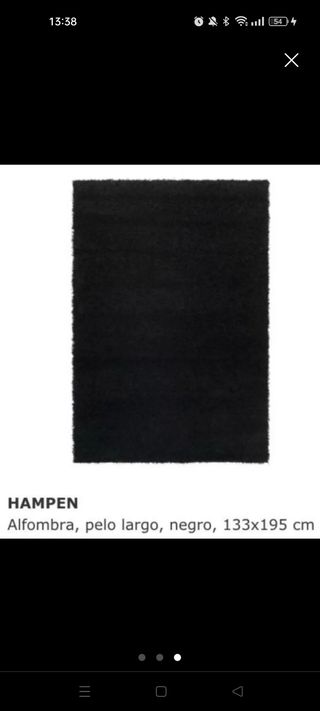 ¡REBAJADO! Alfombra pelo largo negra Hampen