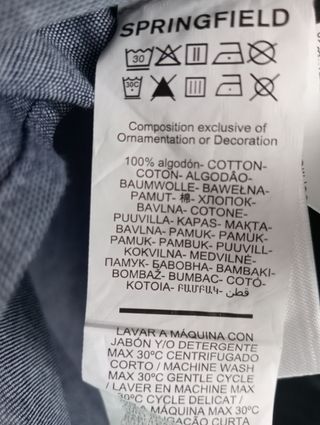 Camisa coderas Springfield talla XS