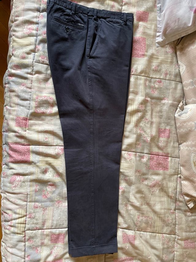 Pantalón chino azul marino de invierno Façonable