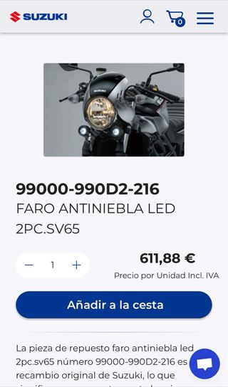 Luces antinieblas sv650