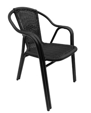 Silla Aluminio Cromado con RATTAN