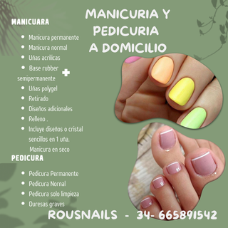 manicura y pedicura a domicilió