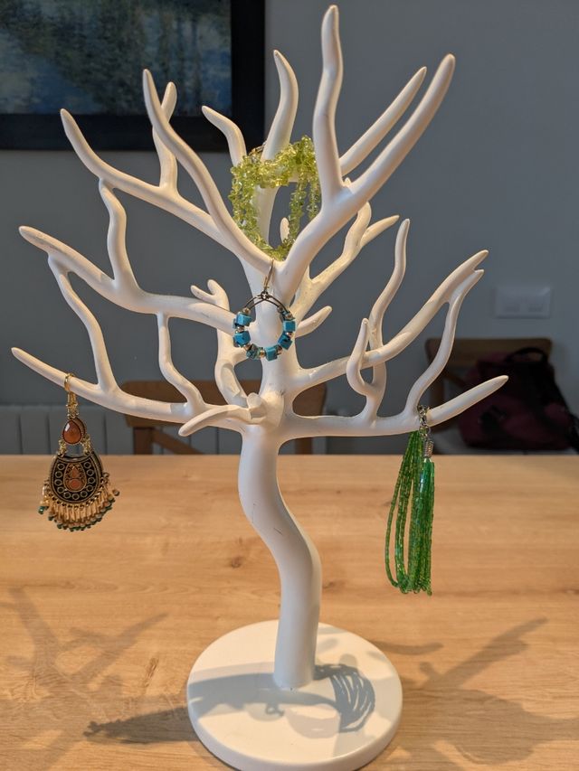 Arbol joyero ceràmica blanca
