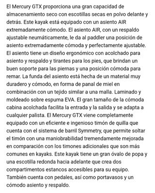 Kayak modular Mercury GTX.K1 y K2