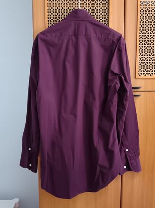 Camicia uomo bordeaux in misto cotone stretch