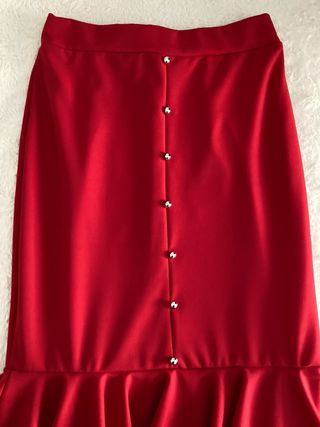 Falda flamenca roja sirena con volantes 38/40