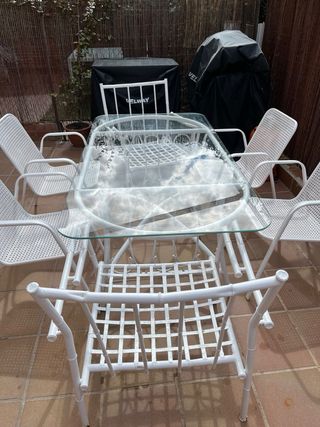 Conjunto jardin mesa y 6 sillas