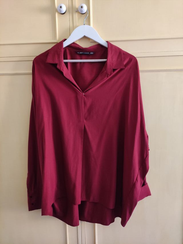 Camisa oversize rojo vino