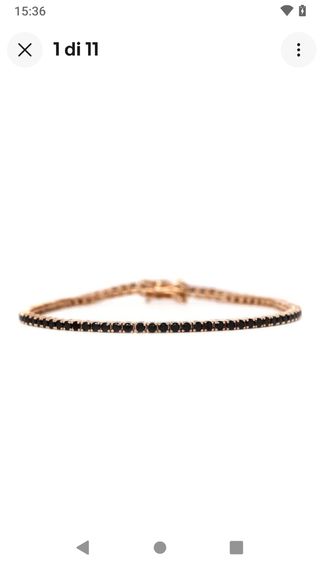 Z332 bracciale tennis inox oro pietre nero